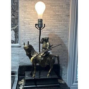 Vintage Frederick Cooper Samurai on Horse Table Lamp -Read